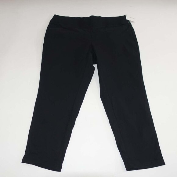 Ellen Tracy Women's Pull On Cropped Pants Size 2X NWT Black High Rise Stretch - Picture 1 of 7